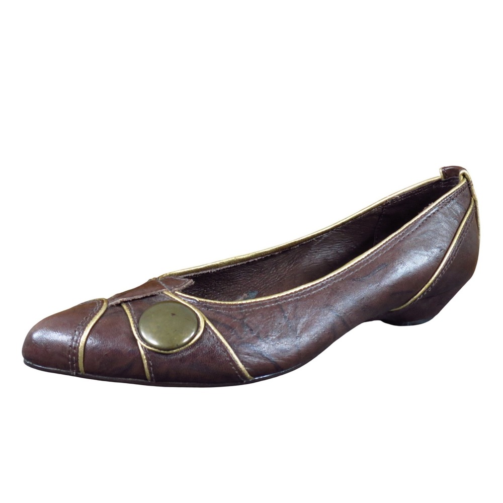 Matisse Carson Women Shoe Pump Size 8M Low Wedge Heel Chocolate Brown Leather